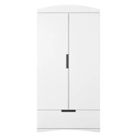 Armoire Avec Penderie Et étagères Finition Blanc Mat L90 Cm ANTONIN