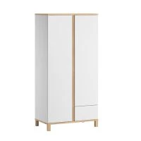Armoire Scandinave Avec Penderie Et étagères Finition Blanc Mat Et Bois Chêne Clair L90 Cm EILIE -Boutique Miliboo armoire scandinave avec penderie et etageres finition blanc mat et bois chene clair l90 cm eilie 50697 6113d28da38da 1200 675