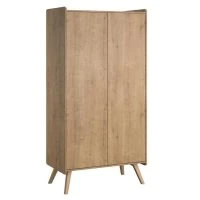 Armoire Scandinave Avec Penderie Et étagères Finition Bois Chêne L101 Cm MOA