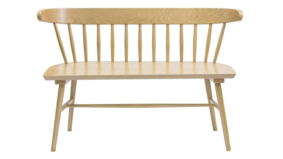 Banc à Barreaux 2 Places Bois Clair Chêne L120 Cm DARIA 3 Banc à Barreaux 2 Places Bois Clair Chêne L120 Cm DARIA