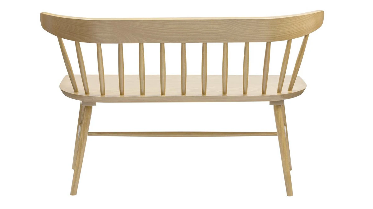 Banc à Barreaux 2 Places Bois Clair Chêne L120 Cm DARIA 6 Banc à Barreaux 2 Places Bois Clair Chêne L120 Cm DARIA – Image 4