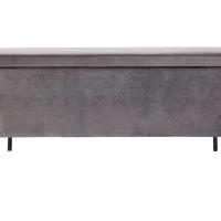 Banc Coffre En Tissu Velours Gris Foncé L120 Cm ADONIS