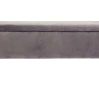 Banc Coffre En Tissu Velours Gris Foncé L120 Cm ATON