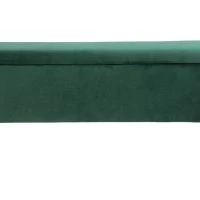 Banc Coffre En Tissu Velours Vert L120 Cm ATON