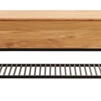 Banc D'entrée Industriel Avec Coffre De Rangement Bois Massif Et Métal Noir L100 Cm SORG