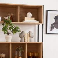 Bibliothèque En Bois Clair Chêne Et Métal Noir L98 Cm SILKA -Boutique Miliboo bibliotheque en bois clair chene et metal noir l98 cm silka 51370 6245c981629b5 1200 675