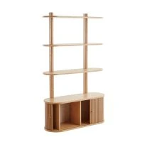 Bibliothèque Ouvertes Avec Rangements Portes Coulissantes En Bois Clair Chêne L90 Cm EPIC -Boutique Miliboo bibliotheque ouvertes avec rangements portes coulissantes en bois clair chene l90 cm epic 53927 63e3d79d7a947 1200 675
