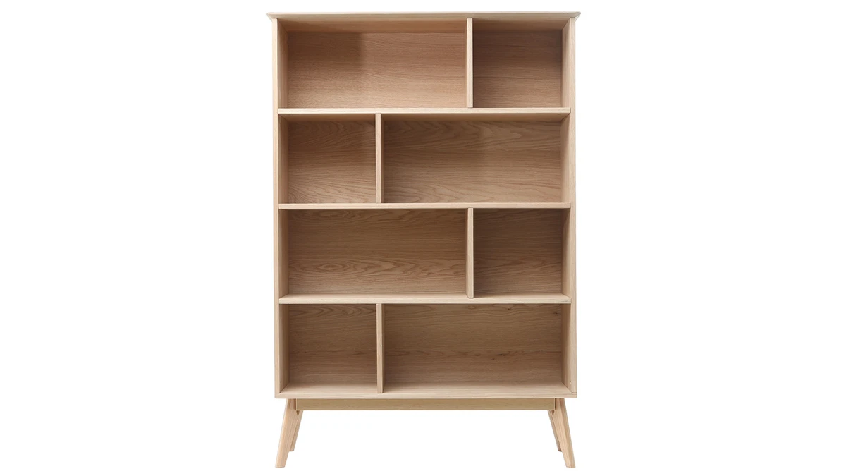 Bibliothèque Scandinave En Bois Chêne 8 Casiers L110 Cm INGRID 3 Bibliothèque Scandinave En Bois Chêne 8 Casiers L110 Cm INGRID