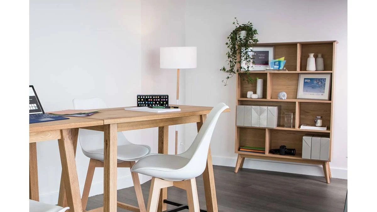 Bibliothèque Scandinave En Bois Chêne 8 Casiers L110 Cm INGRID 8 Bibliothèque Scandinave En Bois Chêne 8 Casiers L110 Cm INGRID – Image 6