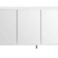 Buffet Design Blanc Laqué Et Métal Blanc 3 Portes L137 Cm MIKY