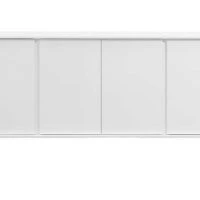Buffet Design Blanc Laqué Et Métal Blanc 4 Portes L180 Cm MIKY