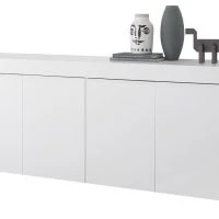 Buffet Design Blanc Mat 4 Portes L210 Cm TINO