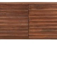 Buffet En Manguier Massif Foncé Et Métal Noir 2 Portes L100 Cm ONDA