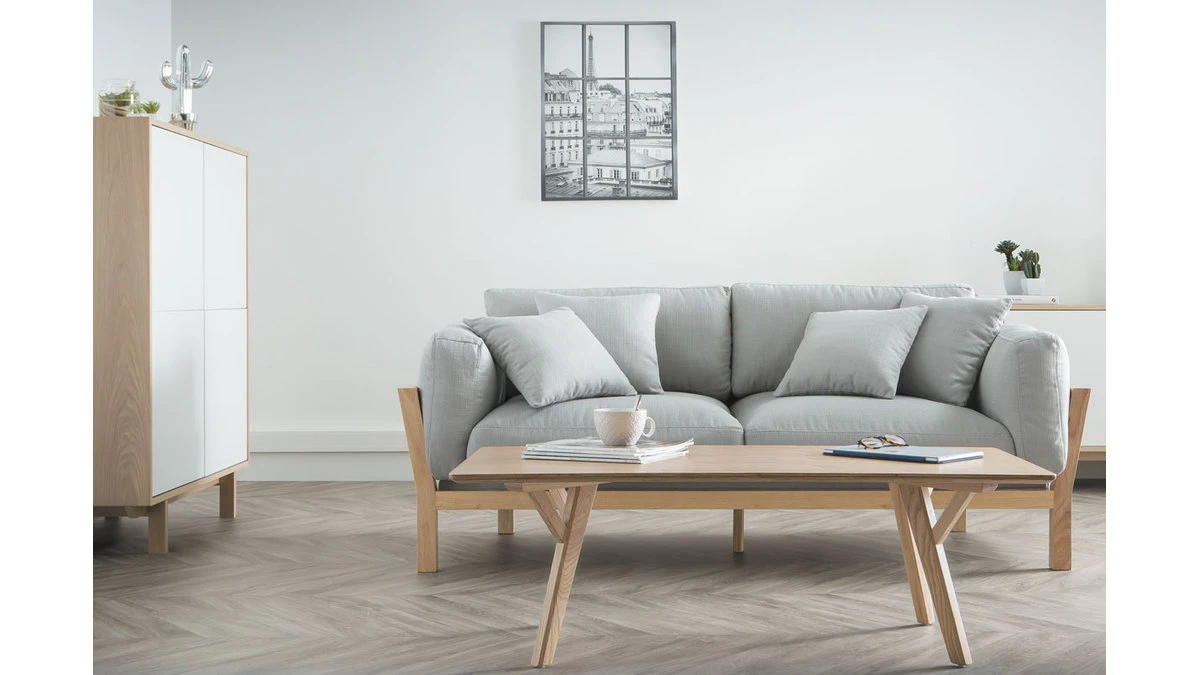 Buffet Haut Scandinave Bois Et Blanc 4 Portes L110 Cm SID 7 Buffet Haut Scandinave Bois Et Blanc 4 Portes L110 Cm SID – Image 5