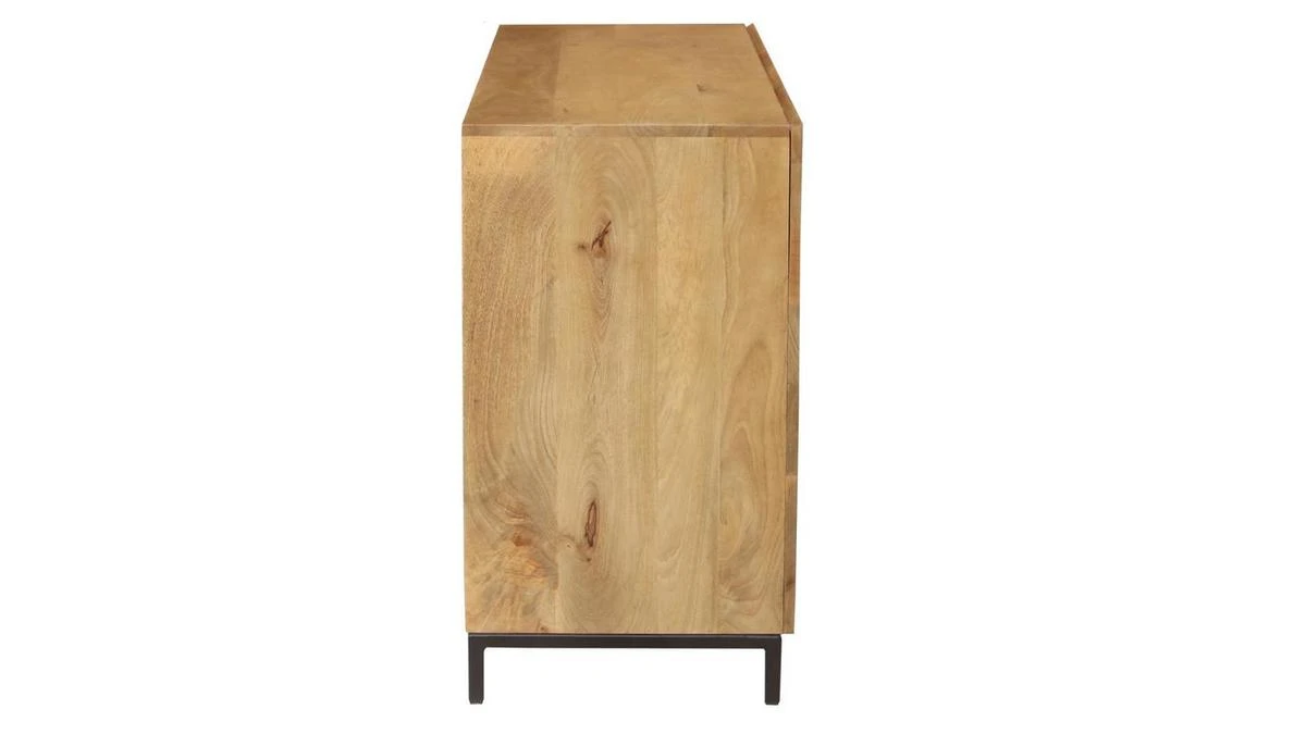 Buffet Industriel En Bois Manguier Massif Et Métal Noir 3 Portes L145 Cm YPSTER 4 Buffet Industriel En Bois Manguier Massif Et Métal Noir 3 Portes L145 Cm YPSTER – Image 2