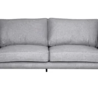 Canapé 4 Places En Tissu Gris Et Métal Noir OSMANN