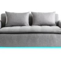 Canapé Connecté 3 Places En Tissu Gris Clair