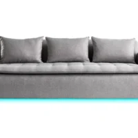 Canapé Connecté 4 Places En Tissu Gris Clair