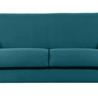 Canapé Convertible 2-3 Places En Tissu Bleu Canard Matelas L120 Cm 12 Cm GRAHAM