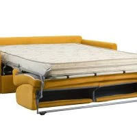 Canapé Convertible 3 Places En Tissu Effet Velours Jaune Moutarde Et Bois Clair Avec Matelas 12 Cm SKANDY -Boutique Miliboo canape convertible 3 places en tissu effet velours jaune moutarde et bois clair avec matelas 12 cm skandy 51768 62349e9aa0c23 1200 675