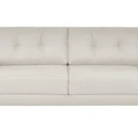 Canapé Convertible Avec Coffre 3 Places En Tissu Beige Et Bois Clair MIRA