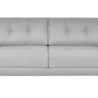 Canapé Convertible Avec Coffre 3 Places En Tissu Gris Clair Et Bois Clair MIRA