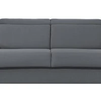 Canapé Convertible Avec Têtières Ajustables 3 Places En Tissu Gris Anthracite Avec Matelas 18 Cm NORO