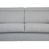 Canapé Convertible Avec Têtières Ajustables 3 Places En Tissu Gris Clair Avec Matelas 18 Cm NORO