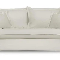 Canapé Convertible Déhoussable En Coton Blanc Crème ALDO