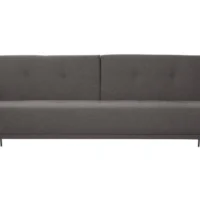 Canapé Convertible Design 3 Places En Tissu Gris Et Acier Chromé ELIN