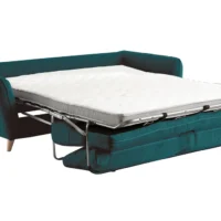 Canapé Convertible Scandinave 3 Places En Tissu Bleu Paon Et Bois Clair Avec Matelas 10 Cm CREEP -Boutique Miliboo canape convertible scandinave 3 places en tissu bleu paon et bois clair avec matelas 10 cm creep 49564 60705e1cb18e2 1200 675