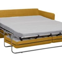 Canapé Convertible Scandinave 3 Places En Tissu Jaune Cumin Et Bois Clair Avec Matelas 10 Cm PAPEL -Boutique Miliboo canape convertible scandinave 3 places en tissu jaune cumin et bois clair avec matelas 10 cm papel 52013 62416238ec802 1200 675