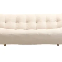 Canapé Convertible Scandinave 3 Places En Tissu Naturel Et Bois Clair YUMI