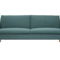 Canapé Convertible Scandinave 3 Places En Tissu Vert Et Bois Clair STEWART