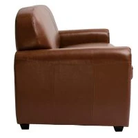 Canapé Convertible Vintage 3 Places Cuir Marron Et Bois Noir Avec Matelas 9 Cm CLUB -Boutique Miliboo canape convertible vintage 3 places cuir marron et bois noir avec matelas 9 cm club 49660 6197c9a4c1b30 1200 675