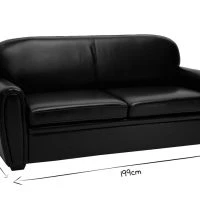 Canapé Convertible Vintage 3 Places Cuir Marron Et Bois Noir Avec Matelas 9 Cm CLUB -Boutique Miliboo canape convertible vintage 3 places cuir marron et bois noir avec matelas 9 cm club 49660 6197ca95c6f0c 1200 675