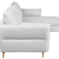 Canapé D'angle Convertible Réversible Avec Coffre 3-4 Places En Tissu Gris Clair Et Bois Clair DRISS -Boutique Miliboo canape dangle convertible reversible avec coffre 3 4 places en tissu gris clair et bois clair driss 51050 61715a83d9d41 1200 675