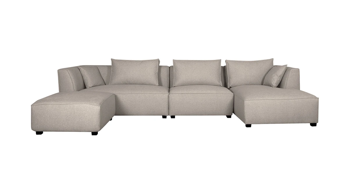 Canapé D'angle Modulable 4 éléments Beiges PLURIEL 3 Canapé D'angle Modulable 4 éléments Beiges PLURIEL