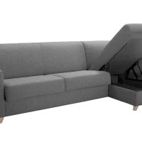 Canapé D'angle Réversible Et Convertible Avec Coffre 4 Places En Tissu Gris Et Bois Clair GRAHAM -Boutique Miliboo canape dangle reversible et convertible avec coffre 4 places en tissu gris et bois clair graham 53922 63ee2dfc7937a 1200 675
