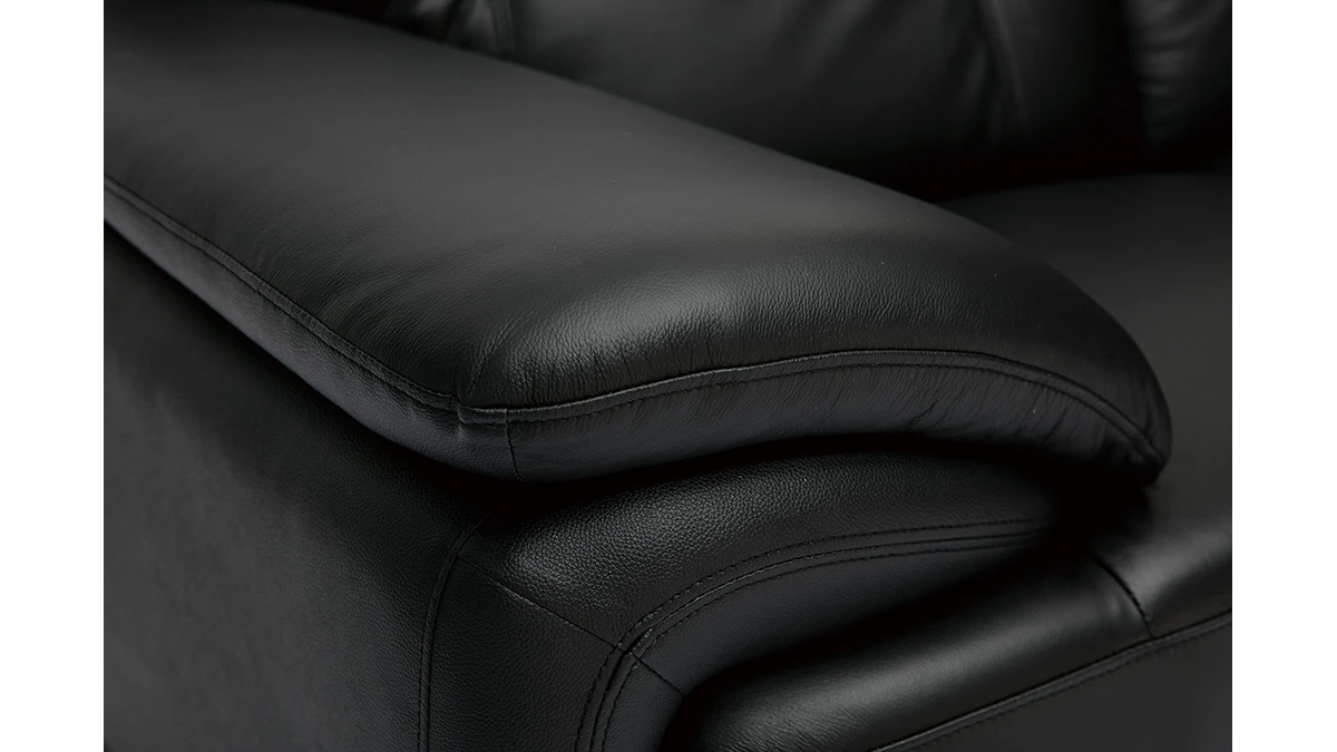 Canapé Design 2 Places Cuir Noir Et Acier Chromé TAMARA 7 Canapé Design 2 Places Cuir Noir Et Acier Chromé TAMARA – Image 5