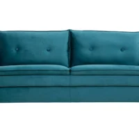 Canapé Design 3 Places En Tissu Velours Bleu Pétrole CLIFF - Miliboo & Stéphane Plaza