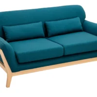 Canapé Scandinave 2 Places En Tissu Bleu Canard Et Bois Clair YOKO -Boutique Miliboo canape scandinave 2 places en tissu bleu canard et bois clair yoko 50352 619f79a0a5990 1200 675