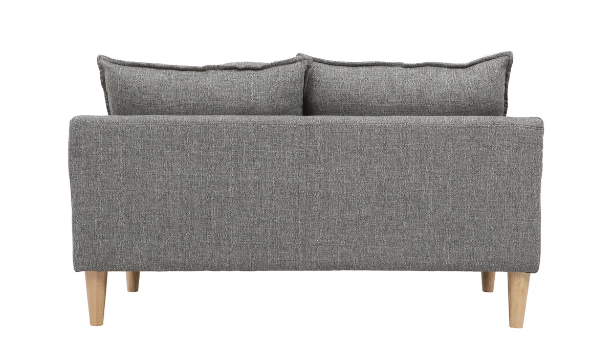 Canapé Scandinave 2 Places En Tissu Gris Et Bois Clair KATE 5 Canapé Scandinave 2 Places En Tissu Gris Et Bois Clair KATE – Image 3