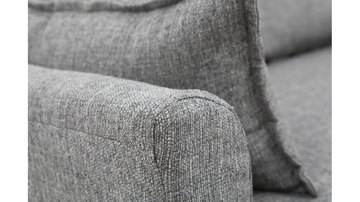 Canapé Scandinave 2 Places En Tissu Gris Et Bois Clair KATE 6 Canapé Scandinave 2 Places En Tissu Gris Et Bois Clair KATE – Image 4