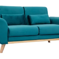 Canapé Scandinave 2 Places En Tissu Velours Bleu Pétrole Et Bois Clair EKTOR -Boutique Miliboo canape scandinave 2 places en tissu velours bleu petrole et bois clair ektor 48094 5f0455db4fef4 1200 675
