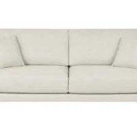 Canapé Scandinave 3 Places En Tissu Beige Ivoire Et Bois Clair VOGUE