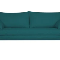 Canapé Scandinave 3 Places En Tissu Bleu Paon Et Bois Clair CREEP