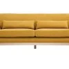 Canapé Scandinave 3 Places En Tissu Effet Velours Jaune Moutarde Et Bois Clair YOKO