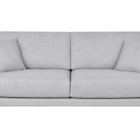 Canapé Scandinave 3 Places En Tissu Gris Clair Et Bois Clair VOGUE