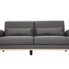 Canapé Scandinave 3 Places En Tissu Gris Foncé Et Bois Clair EKTOR